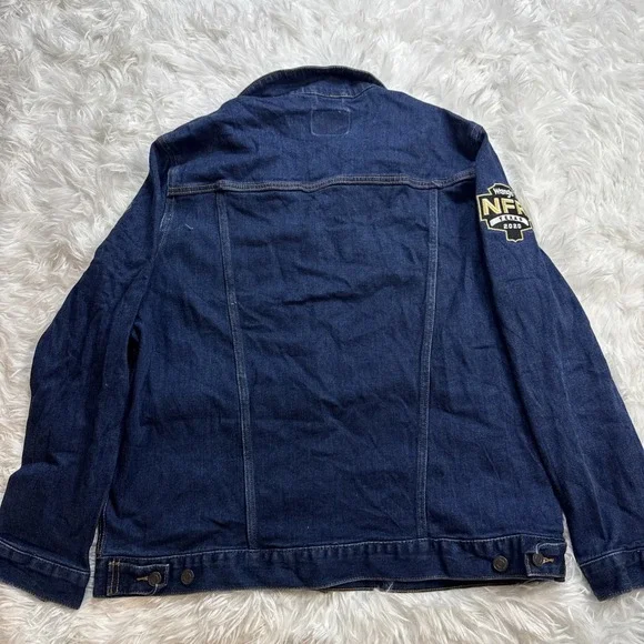 2020 Wrangler NFR‎ Texas Jean Jacket Denim Men XL Custom Patches Blue Rodeo